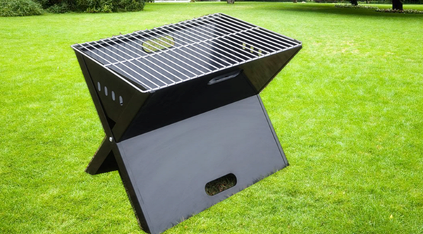 Outdoor portable x shape charcoal BBQ grill simple